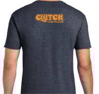 Image 3 of "BOUNTY HUNTER" T-SHIRT (ORANGE ON HEATHER NAVY)