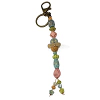Image 3 of 1PC. ANTIQUE BRONZE/VINTAGE STYLE BEADED ACRYLIC/RESIN HAND MADE KEY RING /PURSE SWAG/CELL  SWAG