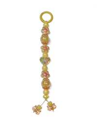 Image 7 of 1PC. YELLOW HEARTS/ORANGE BOWS ACRYLIC/RESIN HAND MADE KEY RING LANYARD/PURSE SWAG/CELL  SWAG