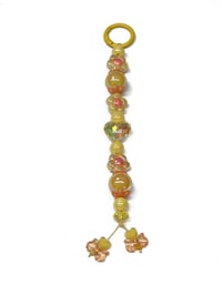 Image 8 of 1PC. YELLOW HEARTS/ORANGE BOWS ACRYLIC/RESIN HAND MADE KEY RING LANYARD/PURSE SWAG/CELL  SWAG