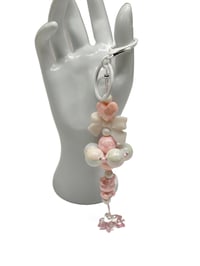 Image 3 of 1PC. PINK BEAR & HEART BEADED ACRYLIC/RESIN HAND MADE KEY RING /PURSE SWAG/CELL  SWAG