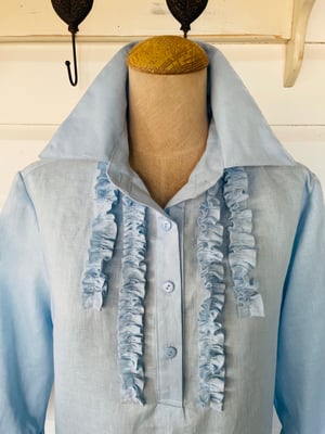 Image of Blue Linen Tunic Dress