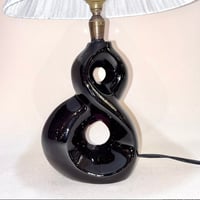 Image 4 of Lampe de chevet rétro en céramique rouge et noir 1950s 1960s