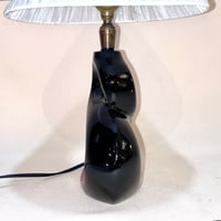 Image 7 of Lampe de chevet rétro en céramique rouge et noir 1950s 1960s