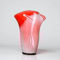 Image 6 of Grand vase en verre soufflé rouge KURATA Craft japonais - Made in Japan - 1970s