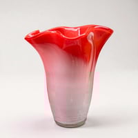 Image 2 of Grand vase en verre soufflé rouge KURATA Craft japonais - Made in Japan - 1970s
