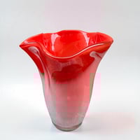 Image 3 of Grand vase en verre soufflé rouge KURATA Craft japonais - Made in Japan - 1970s