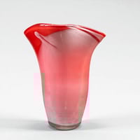 Image 4 of Grand vase en verre soufflé rouge KURATA Craft japonais - Made in Japan - 1970s