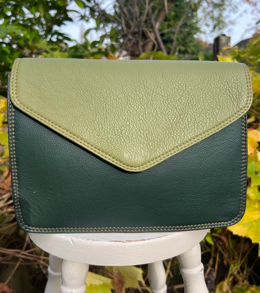 Image of Harlequin Collection - Recycled Leather Envelope Bag -#40B