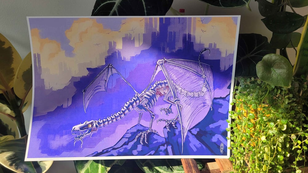 Image of A4 print zombie dragon