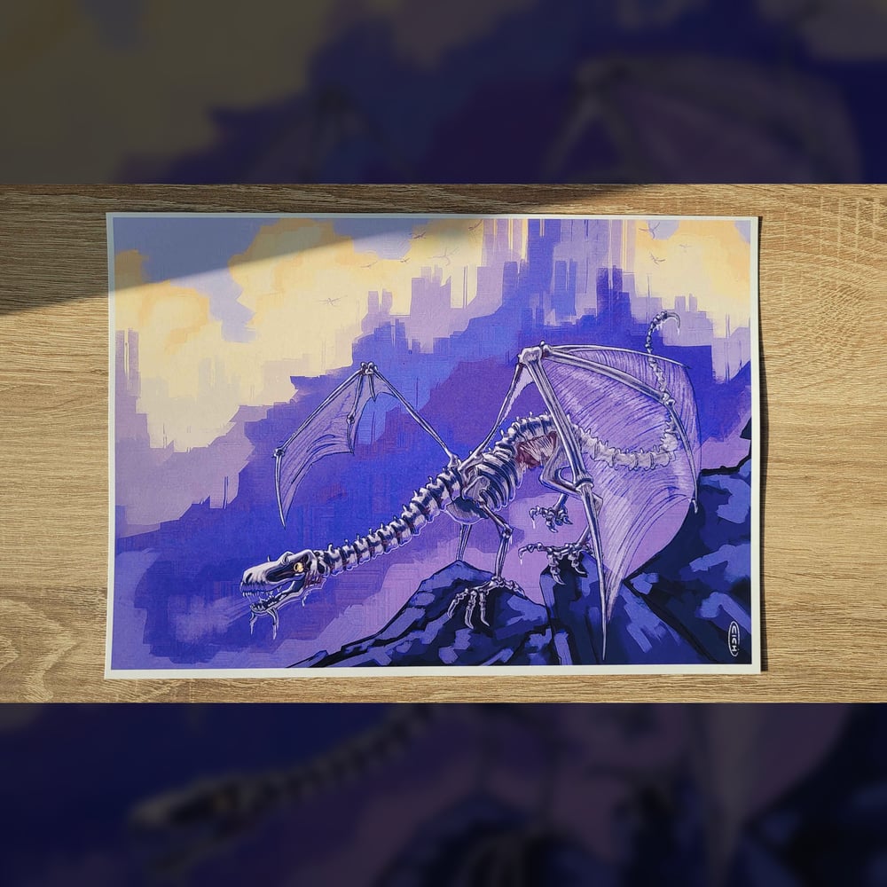 Image of A4 print zombie dragon