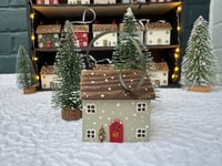 Soft Sage Snowy Hanging Cottage