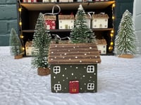 Dark Olive Snowy Hanging Cottage