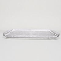 Image 3 of Plat Art Déco en verre moulé dépoli vintage 1935 rectangulaire - Vallerysthal 1930 - Fleurs