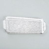 Image 1 of Plat Art Déco en verre moulé dépoli vintage 1935 rectangulaire - Vallerysthal 1930 - Fleurs