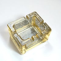 Image 2 of Cendrier de Kaj Franck en verre  jaune vintage modèle Cigaro -Finland 1960s 