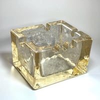 Image 3 of Cendrier de Kaj Franck en verre  jaune vintage modèle Cigaro -Finland 1960s 