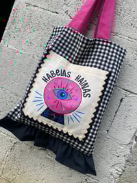 Image 1 of Bolsiña feita a man. HABELAS HAINAS FUCSIA. Deseño exclusivo!