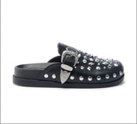 Image 1 of “Izzy” Black studded clogs 