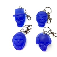 Image 1 of Glow-in-the-Dark Skull Resin Keychain