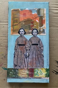 Image 3 of Lily and Rose twins original mixed media painting with cold wax 