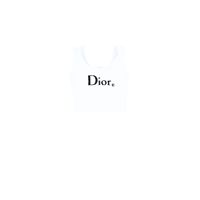 Image 2 of CANDY DIORHINESTONE WHITE SHORT TANK TOP