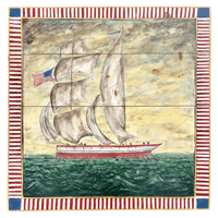 Image 1 of Wood Painted Fireplace Cover