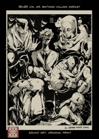 Image 1 of Batman villain medley print A4