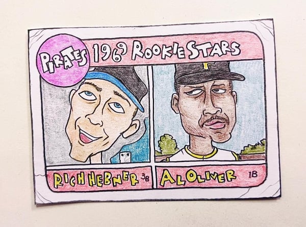 Image of Original pencil artwork—Richie Hebner / Al Oliver