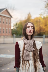 Image 4 of Knitting Pattern - Arnprior Reversible Cable Scarf (keyhole option)