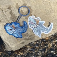 Tiger Shark Keychain + Sticker Set
