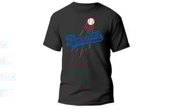 Perritos Baseball Black T (Ships 7-10 days) *FREE SHIPPING*