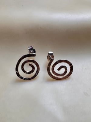Image of Textured spiral earrings