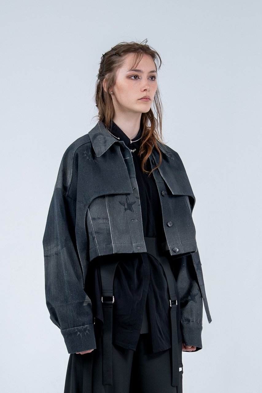 Image of Cropped Orbit Denim Jacket