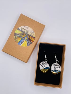 Image of Ceramic and gold lustre earrings (#817)