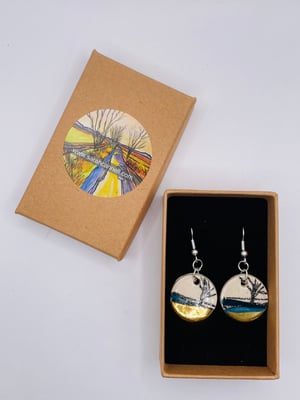 Image of Ceramic and gold lustre earrings (#810)