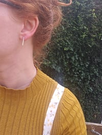 Image 5 of Hammered Bar of Silver -  Stud Earrings 