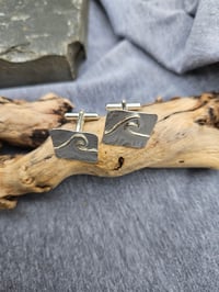 Image 7 of Sterling Silver Cufflinks - Cornish Wave 