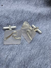 Image 8 of Sterling Silver Cufflinks - Cornish Wave 