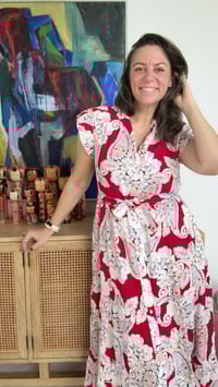 Image 2 of Kerry Ann Burgundy Winter Print 