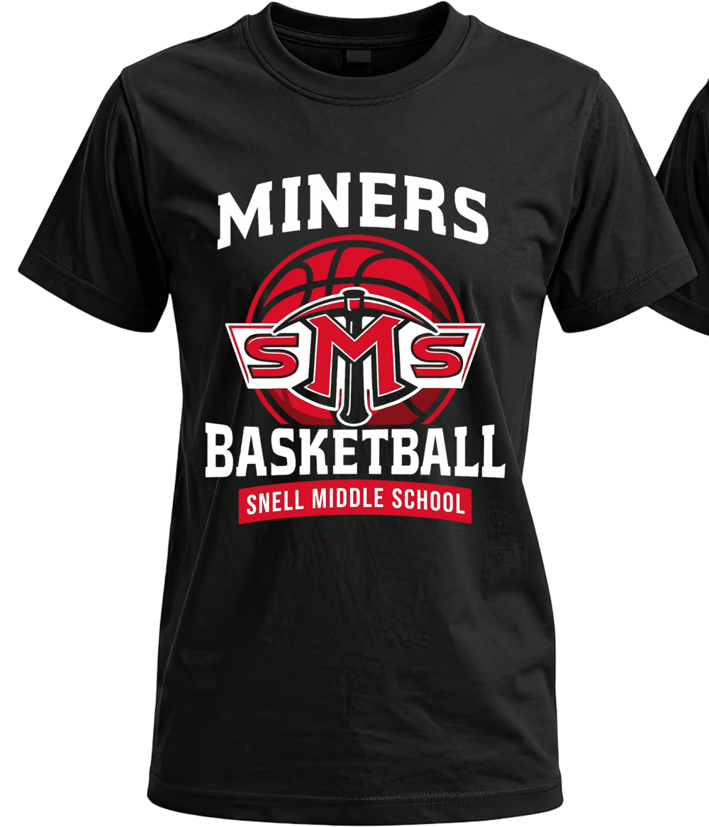 Image of Miners Basketball Black Tee