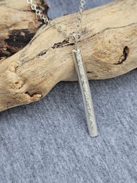 Image 6 of Ready to ship! Sterling Silver Hammered Bar Necklace 