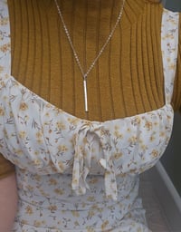 Image 8 of Ready to ship! Sterling Silver Hammered Bar Necklace 