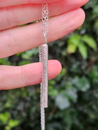 Image 1 of Ready to ship! Sterling Silver Hammered Bar Necklace 