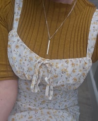 Image 5 of Ready to ship! Sterling Silver Hammered Bar Necklace 