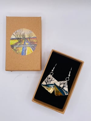 Image of Ceramic and gold lustre earrings (#831)