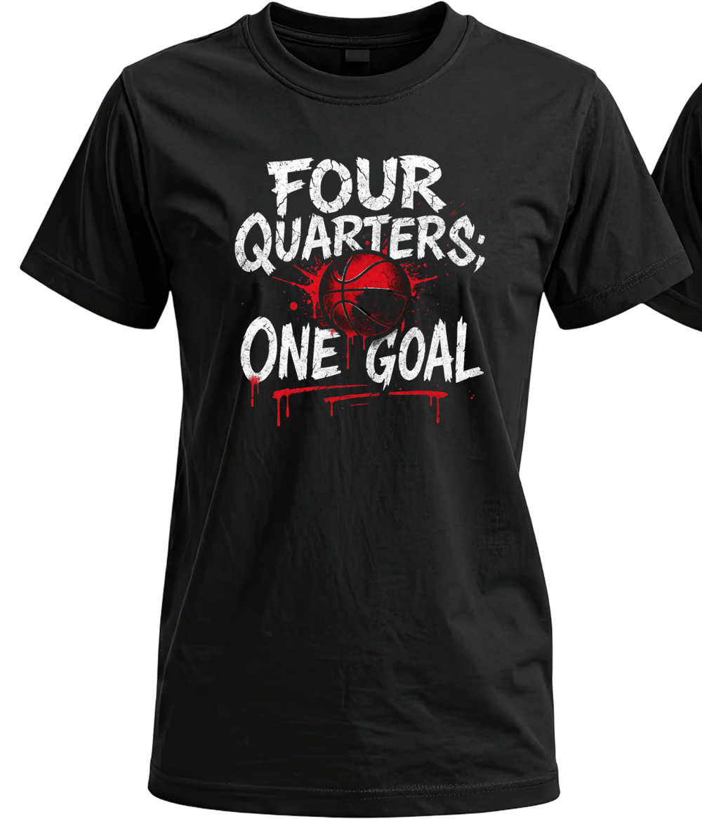 Image of 4 quarters 1 goal Black Tee