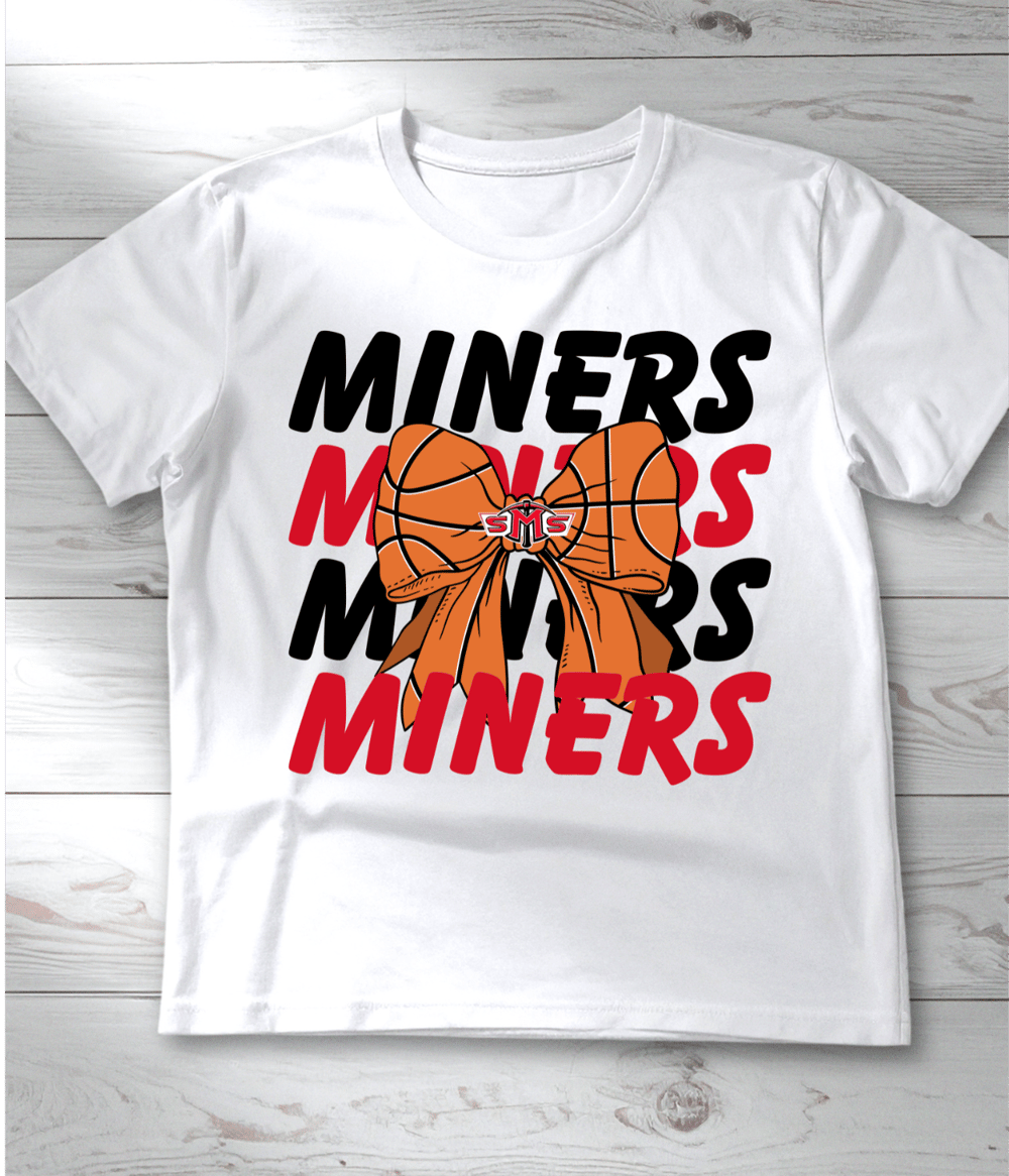 Image of Repeated Miners Basketball Bow Tee