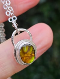 Image 10 of Paua Shell Nugget Necklace - Sterling Silver 