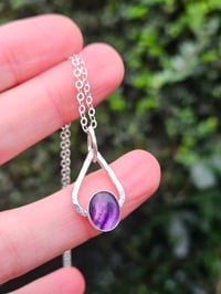Image 2 of 'Heart of a Dragon ' - Sterling Silver Necklace with Fluorite Gemstone 
